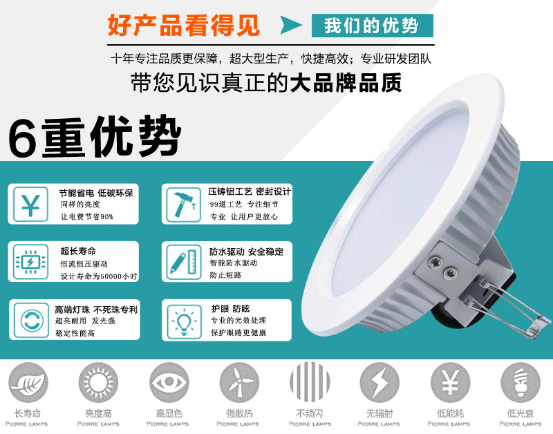 LED防水筒灯 筒灯厂家直销批发 家居浴室澡堂专用LED防水筒灯